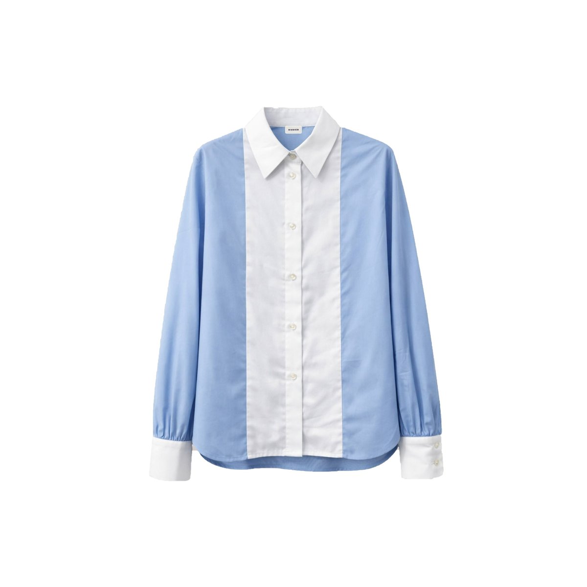 Chemise bicolore en coton bleu ciel, RODIER
