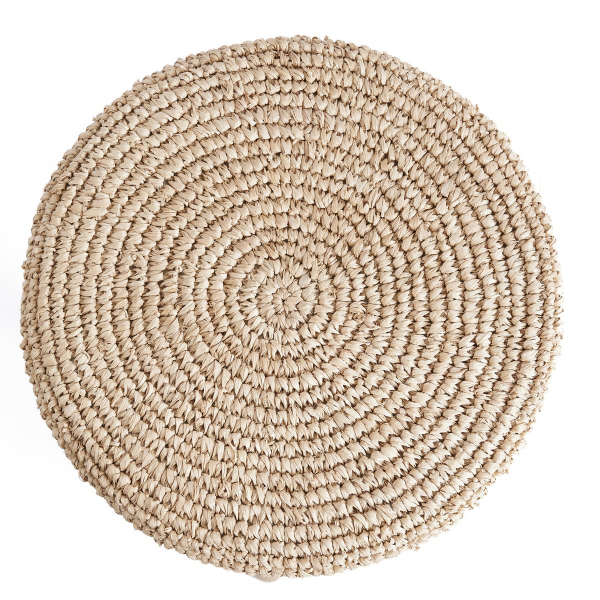 Tabouret de bar en bois de teck et raphia RAFFIA beige, BAZAR BIZAR