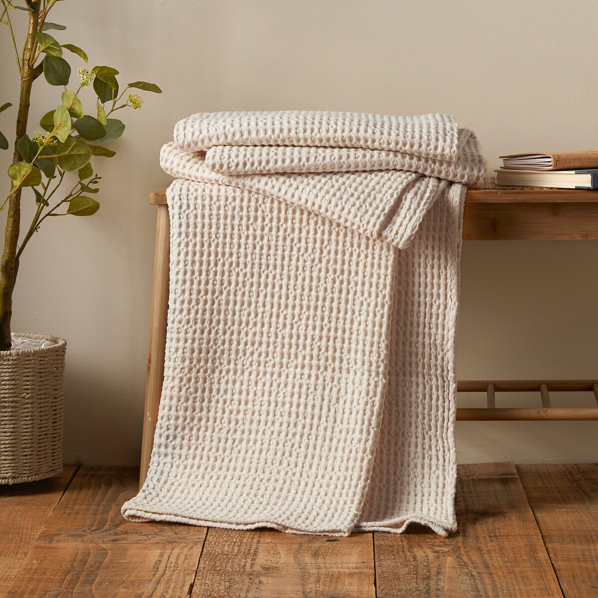 Jaipur Chunky Waffle Cotton Blanket Throw natural, PINEAPPLE ELEPHANT
