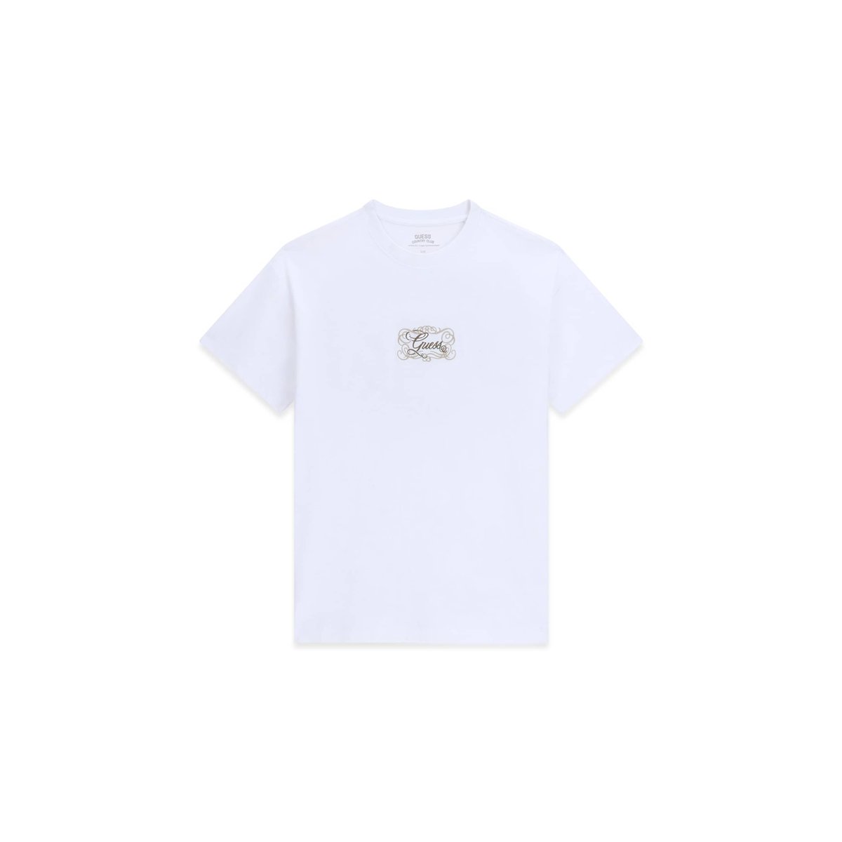 T-Shirt Avec Logo Brodé blanc, GUESS