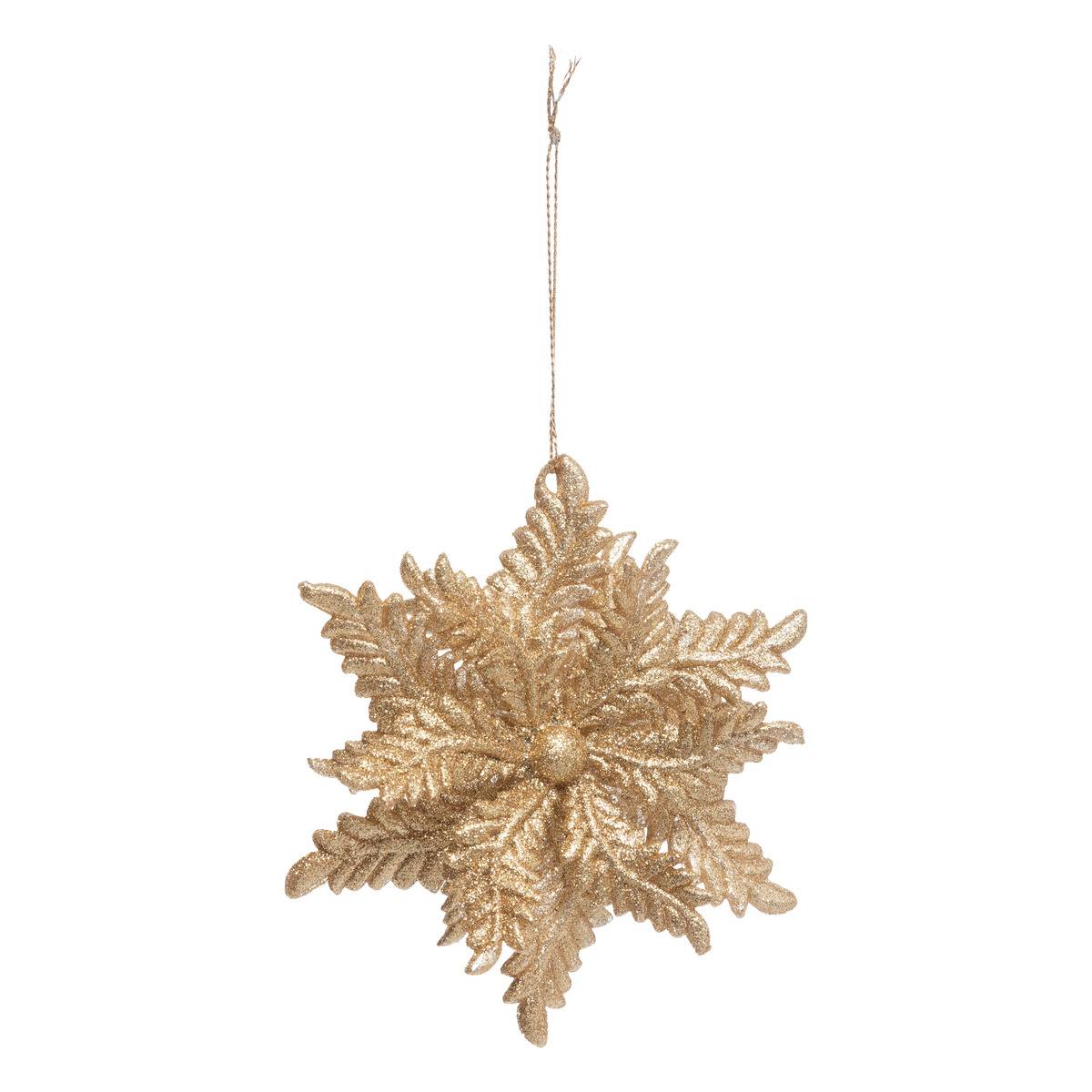 Décoration de sapin fleur cuivre 11cm doré, ATMOSPHERA