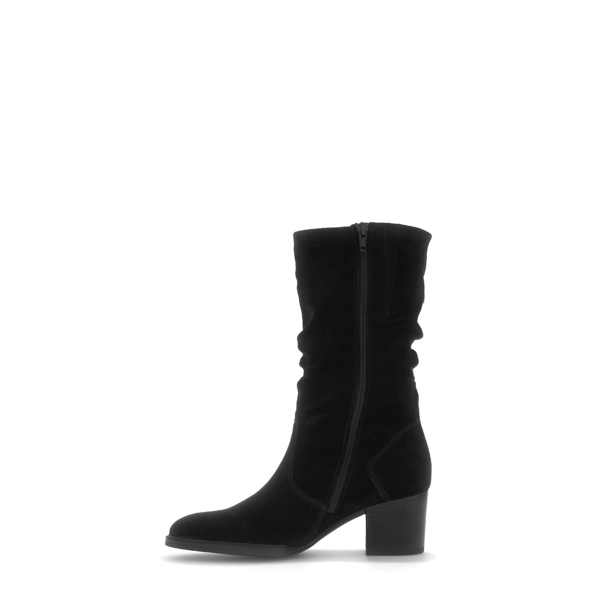 Bottines en cuir à talon décroché noir velours, GABOR