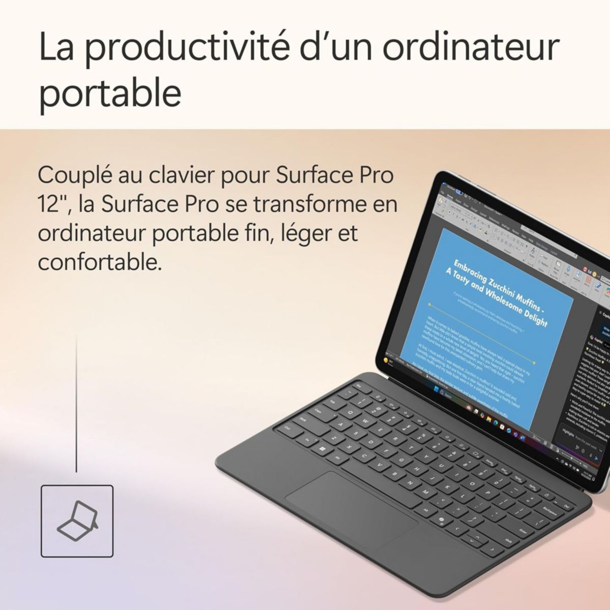 PC Hybride Pack Surface Pro édition 12" Tactile Snapdragon X plus 16 Go RAM LPDDR5x SSD 512 Go avec clavier couleur unique, MICROSOFT