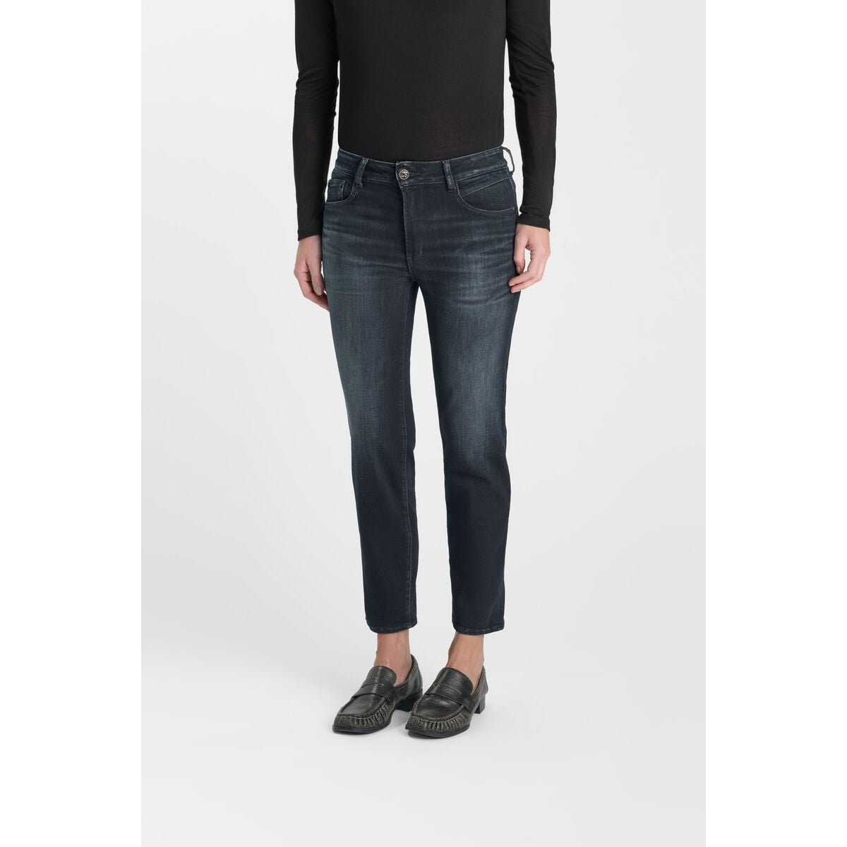 Jeans push-up  taille haute PULP, 7/8ème blue / black, LE TEMPS DES CERISES