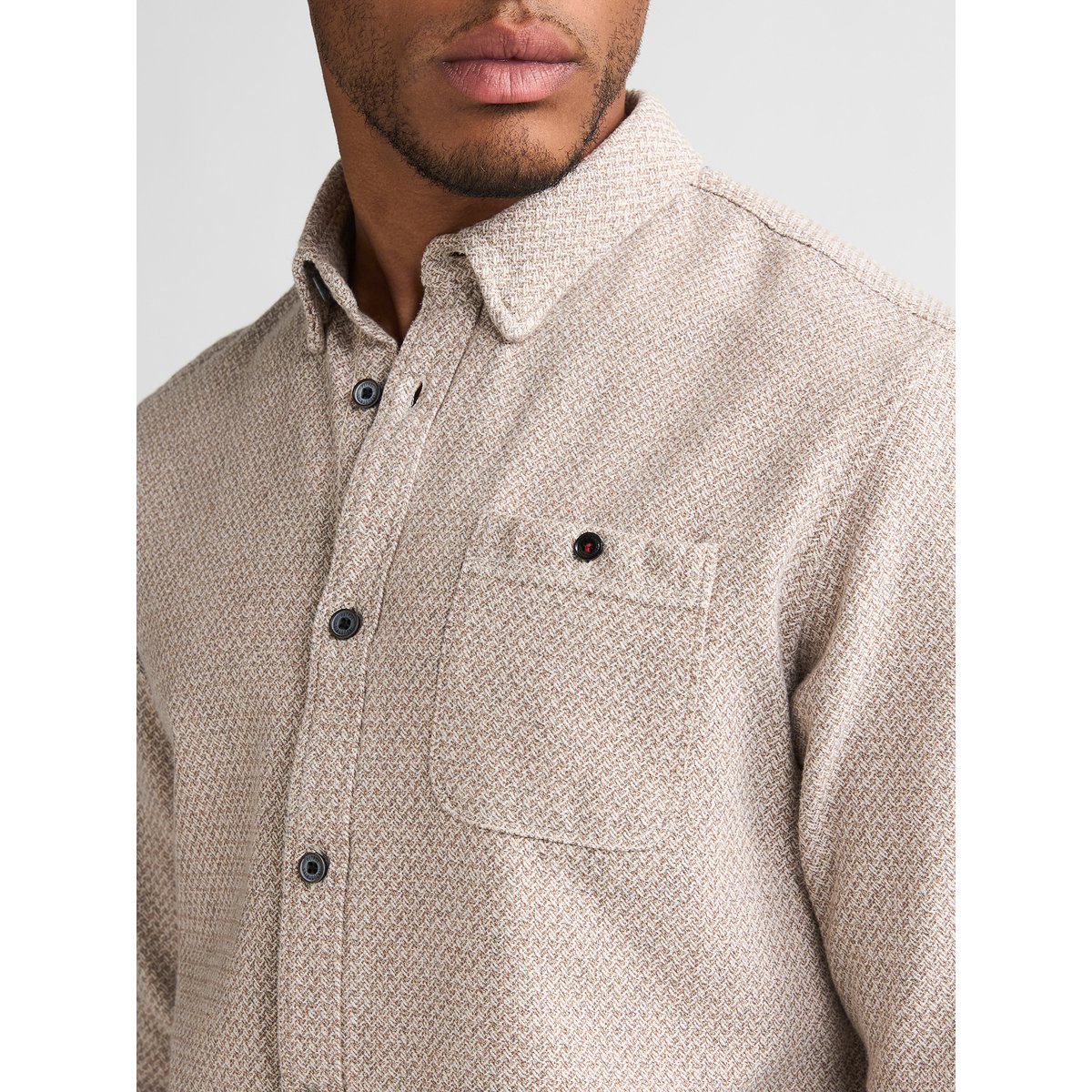 Chemise à manches longues texturée millstate orange oak, PETROL INDUSTRIES