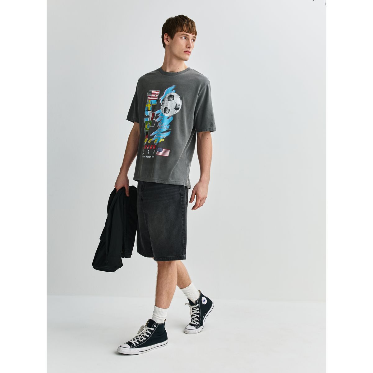T-shirt décontracté coupe du monde football toffs gris, NEXT