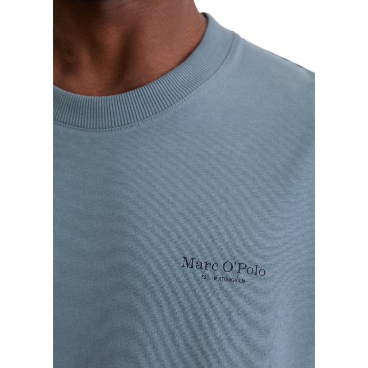 T-shirt DfC relaxed Heavy Jersey avec imprimé dans le dos bleu moyen, MARC O'POLO