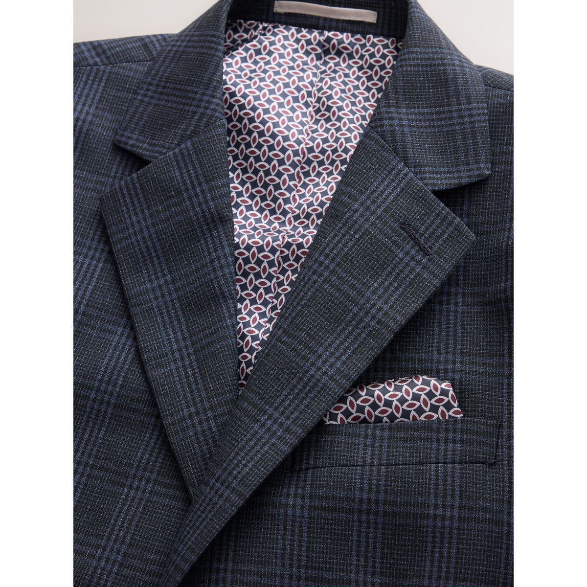 Veste de costume slim à carreaux bleu marine, NEXT