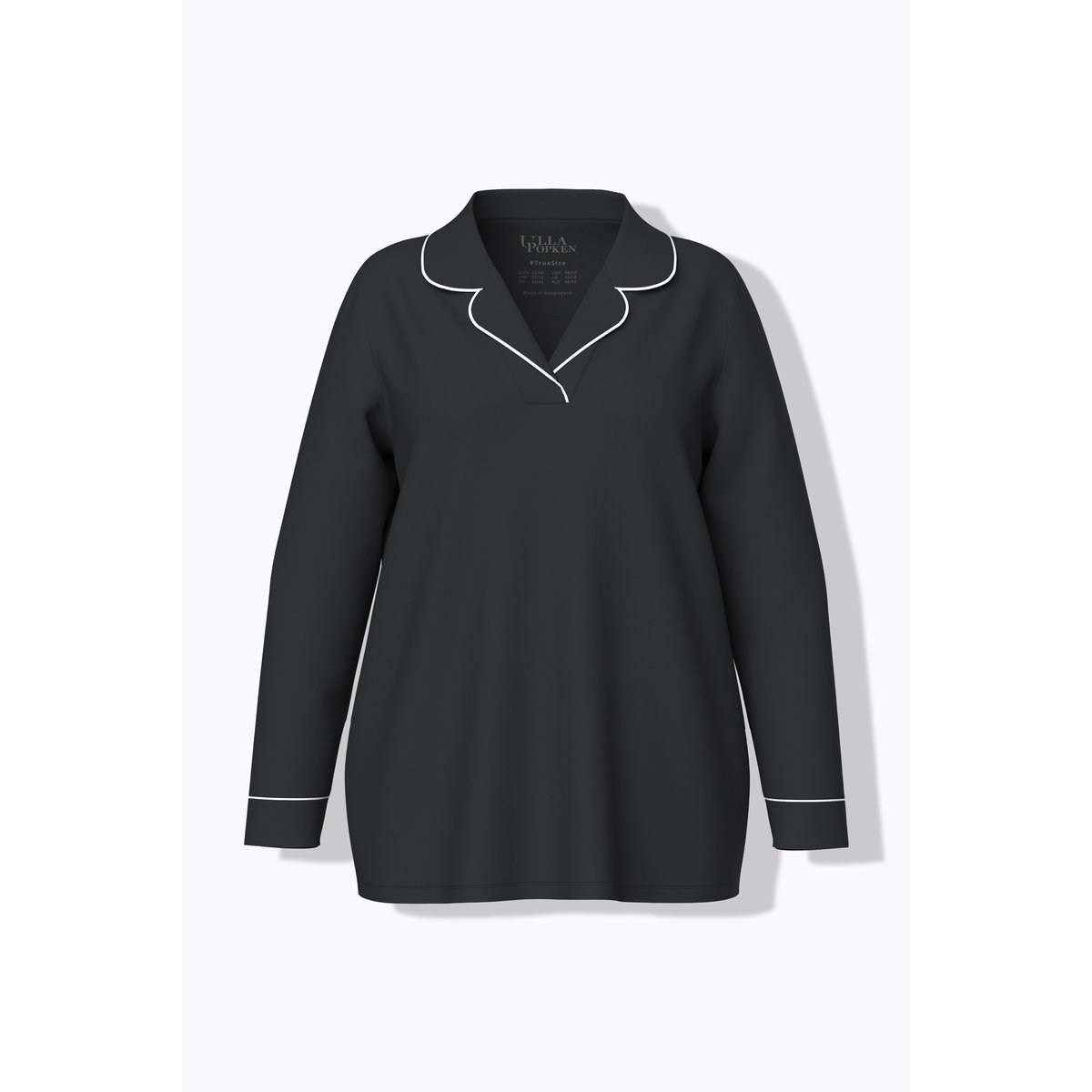 Pyjama manches longues, passepoils fantaisie noir, ULLA POPKEN