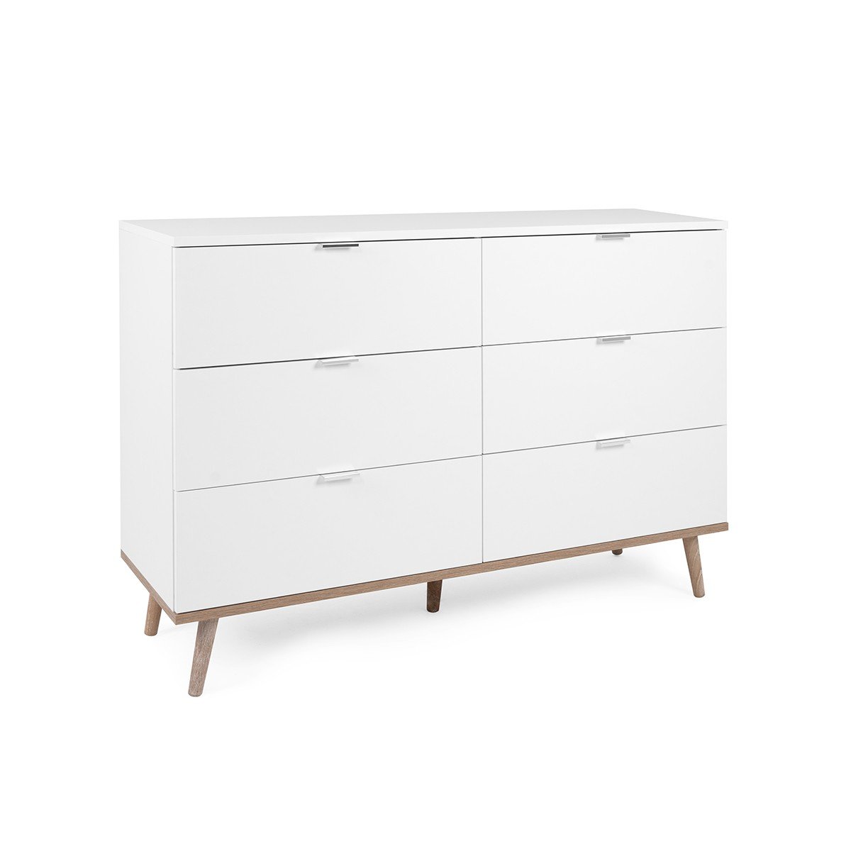 Commode 6 Tiroirs L120 cm - COPENHAGUE blanc, CALICOSY