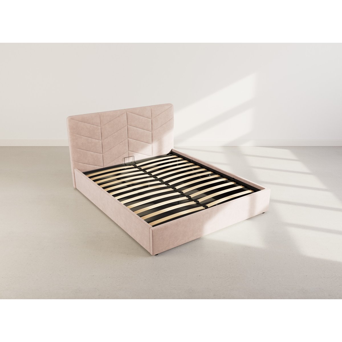 Lit coffre - PEONIS taupe, BEST MOBILIER