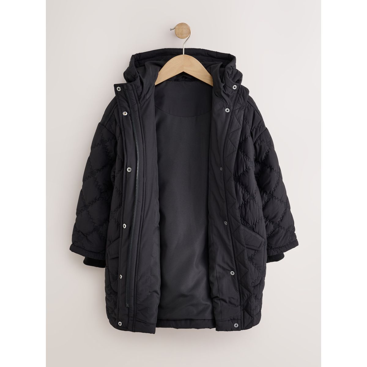 Veste déperlante matelassée cœur noir, NEXT