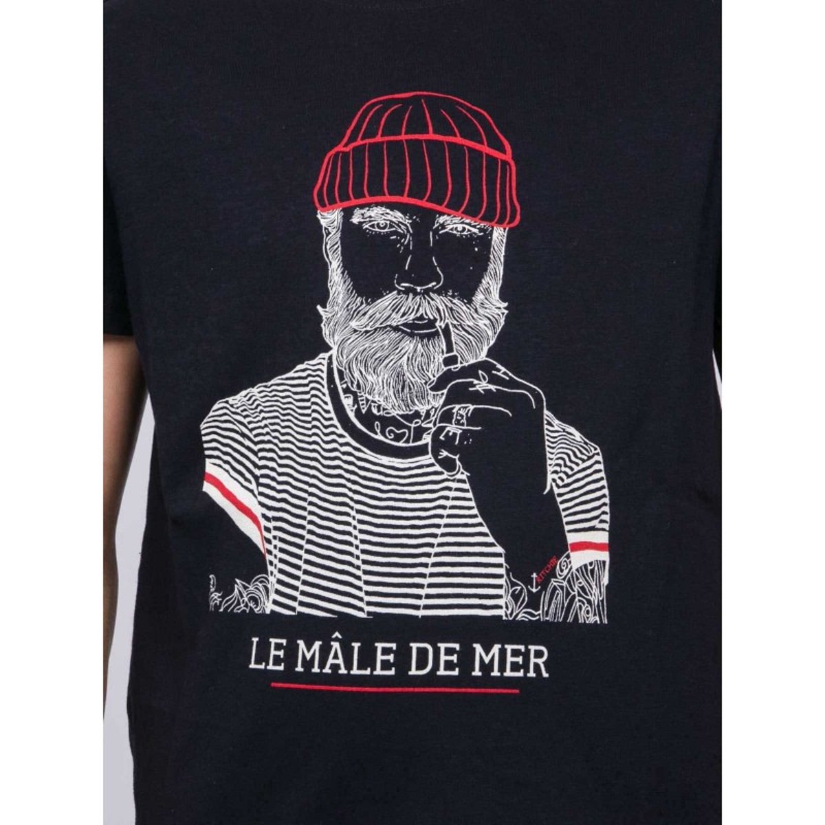 T-shirt Col Rond Pur Coton Japing-j bleu marine, RITCHIE