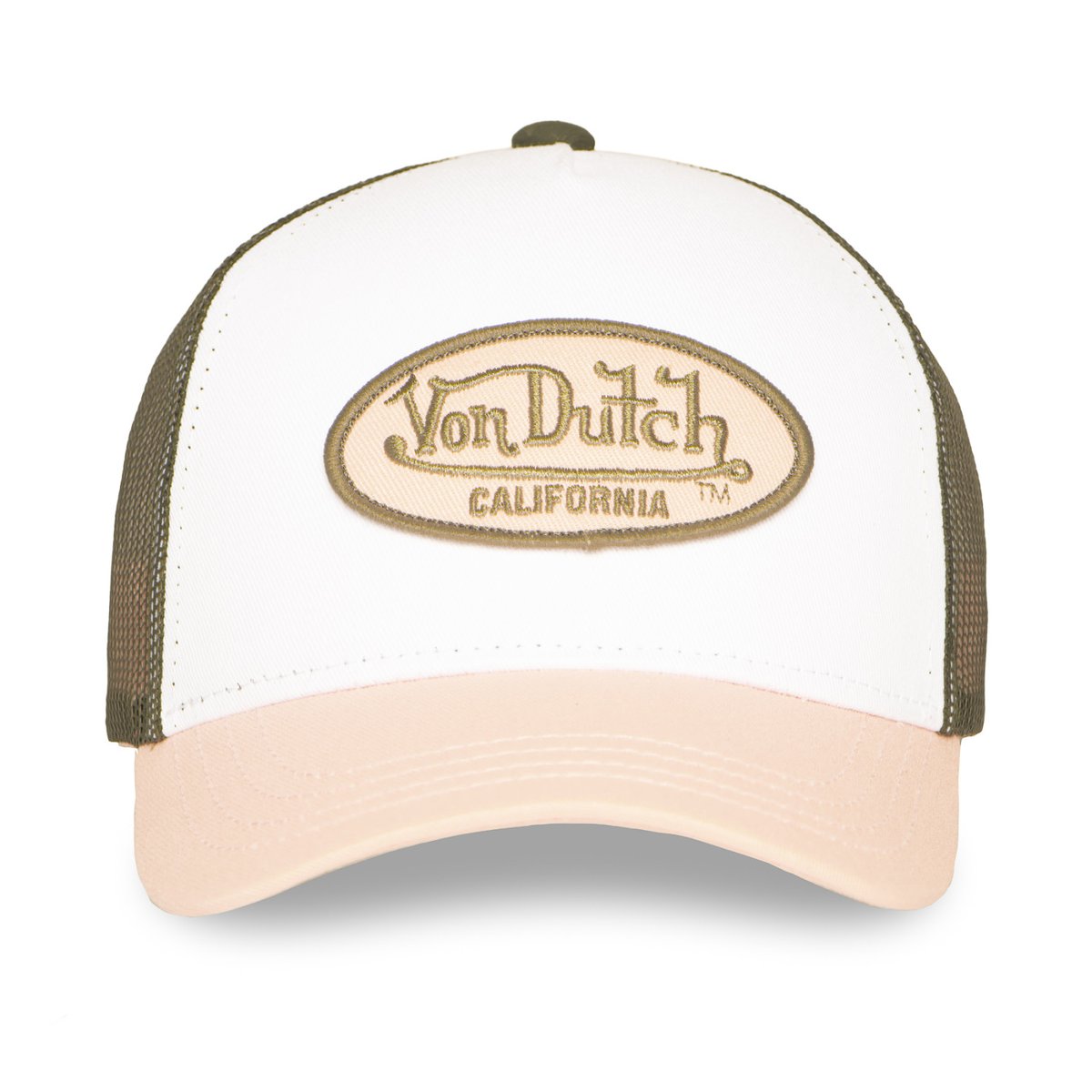 Casquette trucker BASIC - Junior kaki/blanc/rose, VON DUTCH