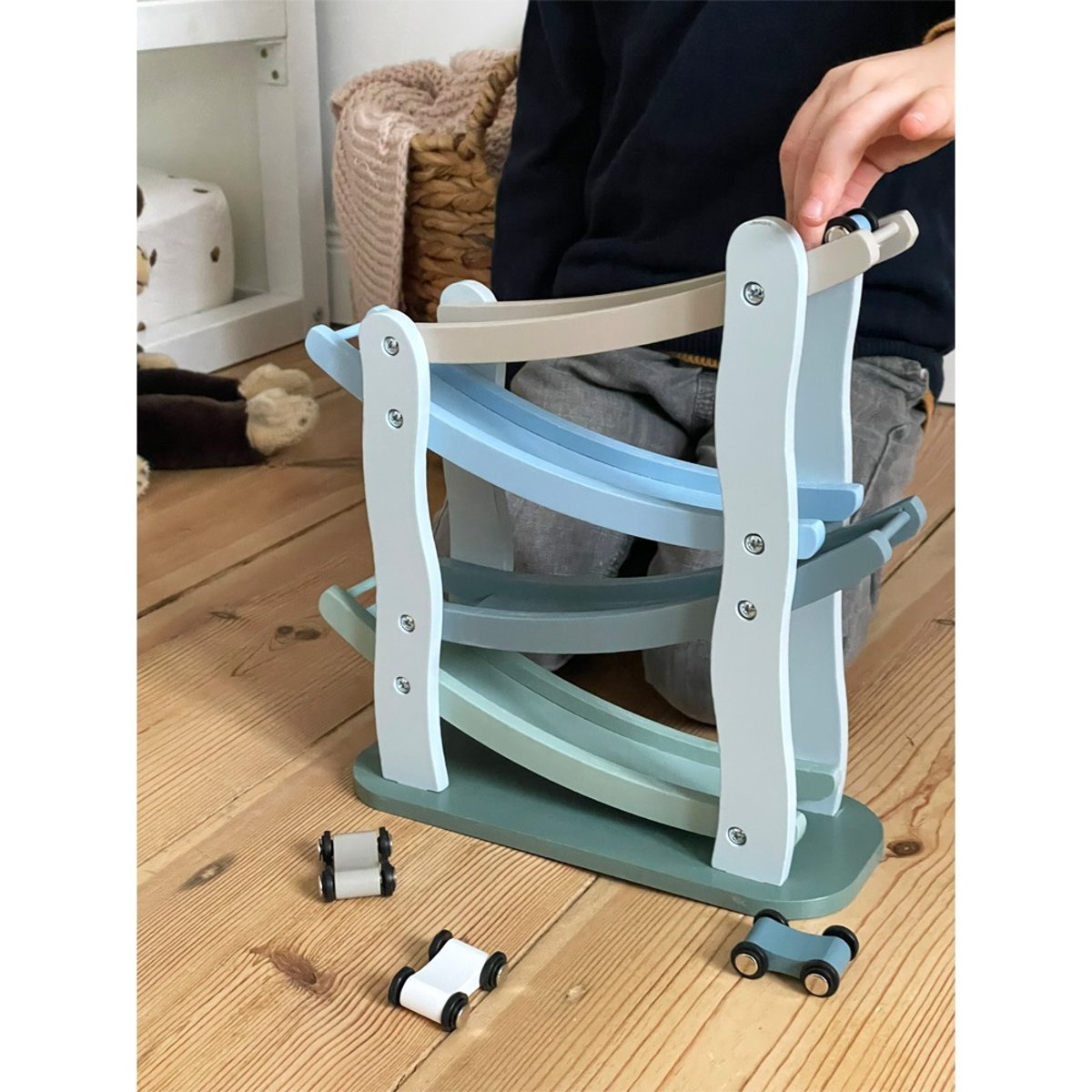 Circuit de course bleu beige, SMALL FOOT COMPANY