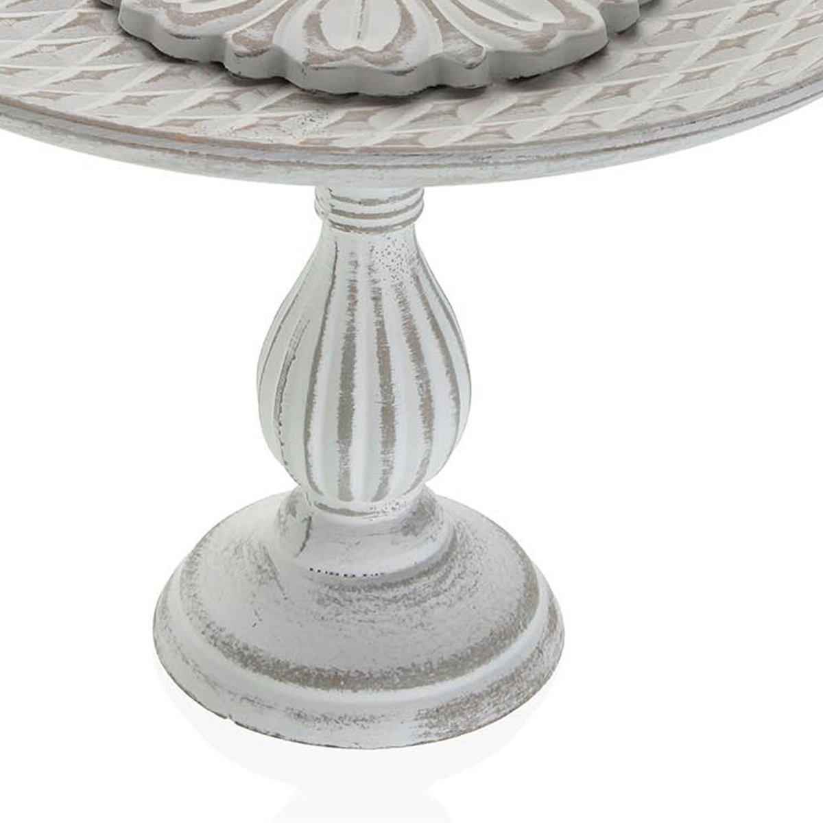 Centre de table sur pied blanc 30x30x14.5cm blanc, VERSA