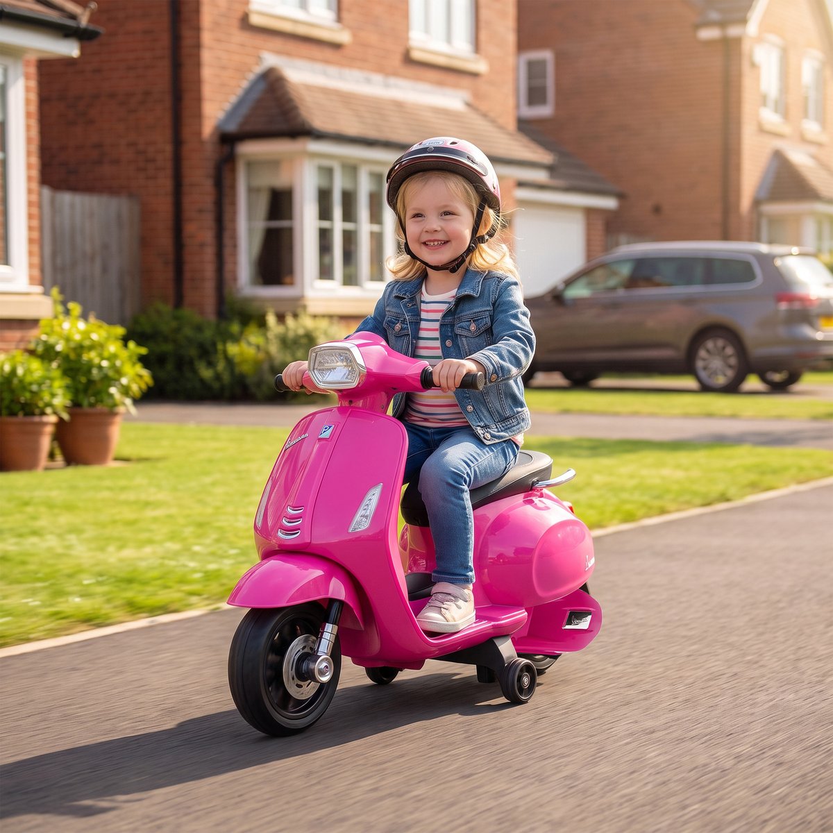 Moto électrique à conducteur assis Plastique rose, AIYAPLAY