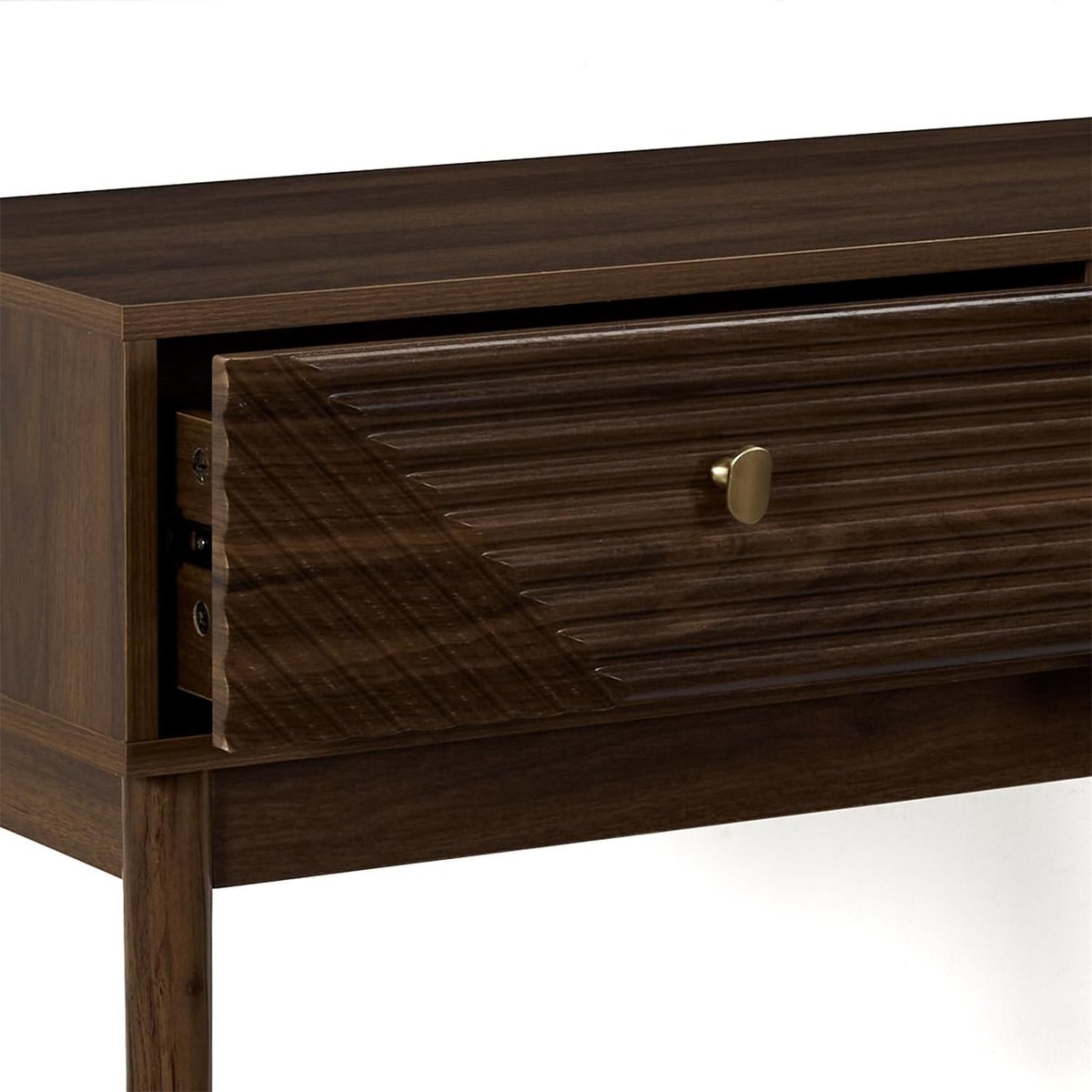 Console 2 tiroirs effet noyer TIFFANY marron, THE HOME DECO FACTORY