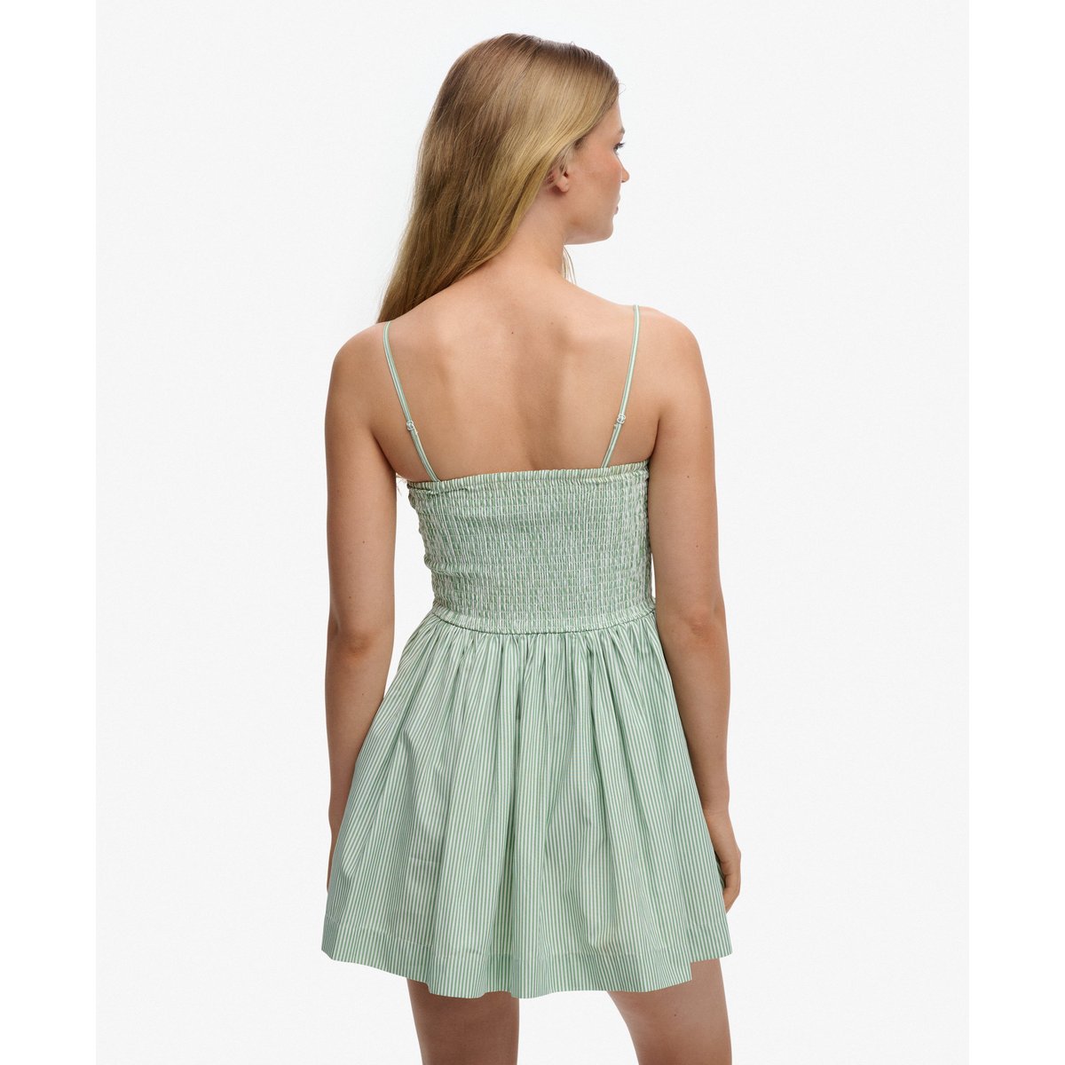 Mini Robe Corset à Bretelles rayé craie menthe poivrée, SUPERDRY
