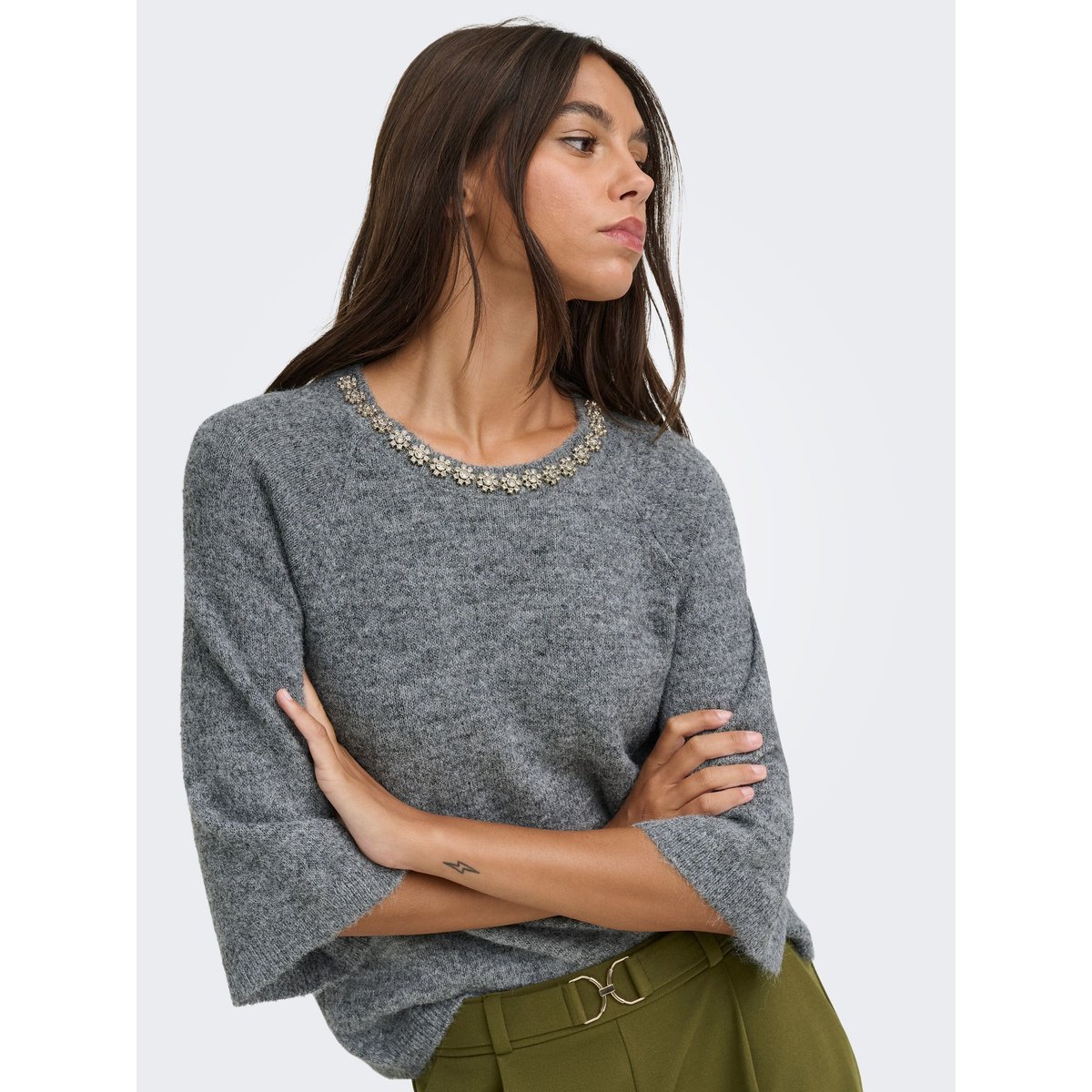 Pull En Maille dark grey melange 1, JDY