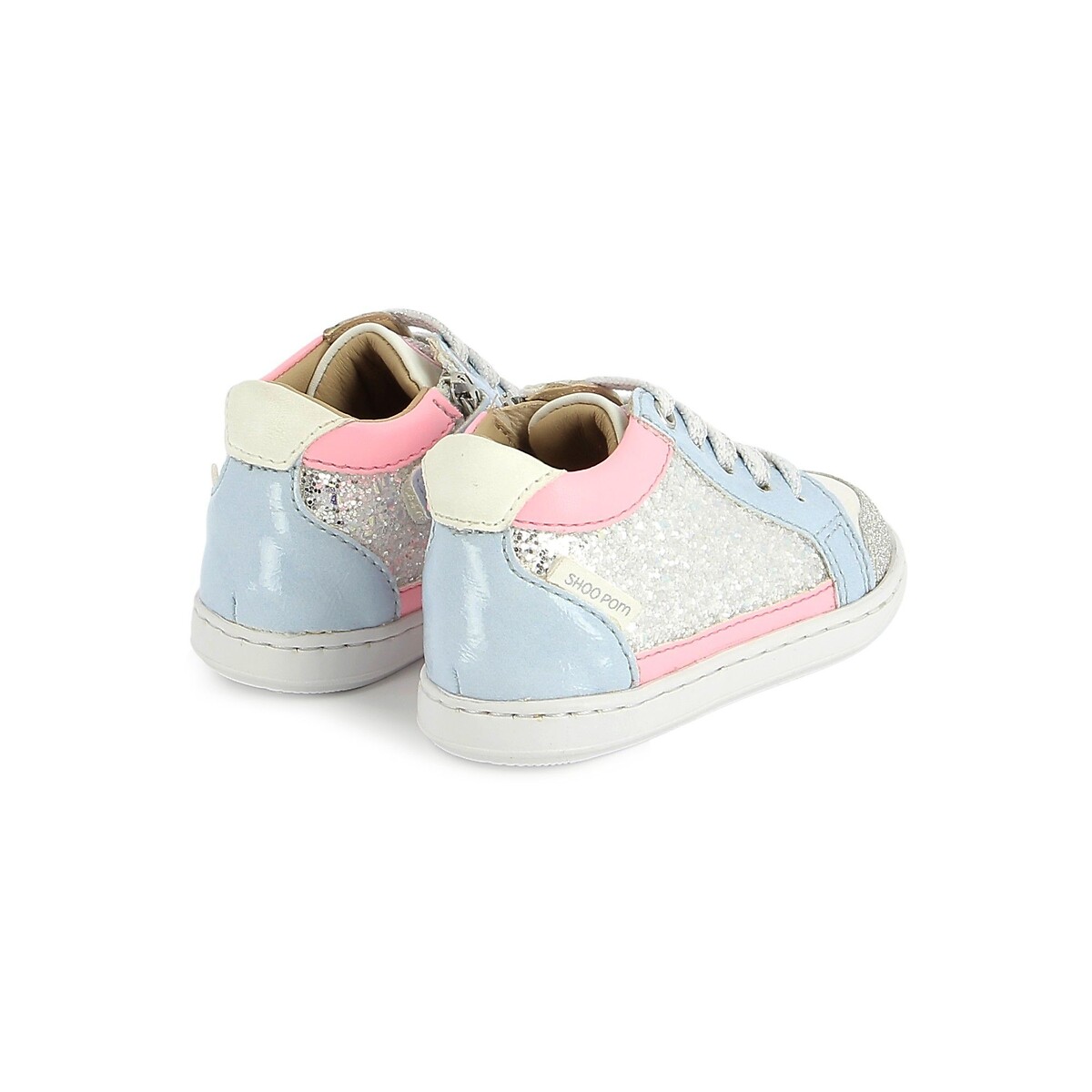 Baskets montantes BOUBA CONNECT blanc/rose/argent, SHOO POM
