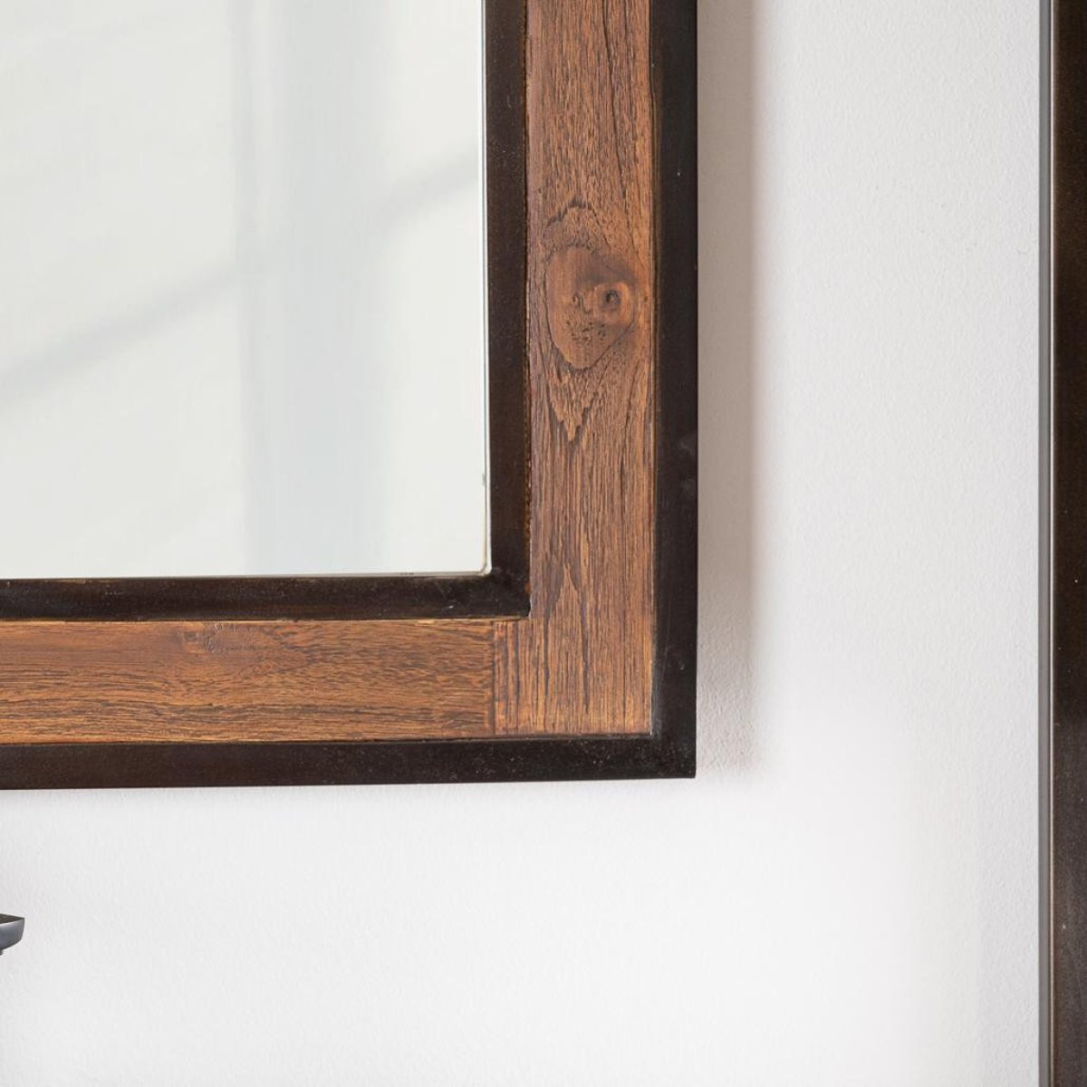 Miroir de bois métal rectangle 60x80 ÉLÉGANCE naturel, WANDA COLLECTION