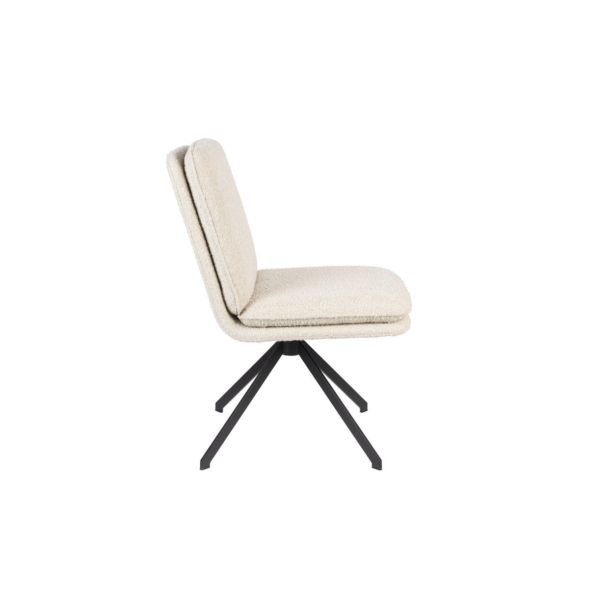 2 chaises en tissu bouclé  - TYLER blanc, ZUIVER