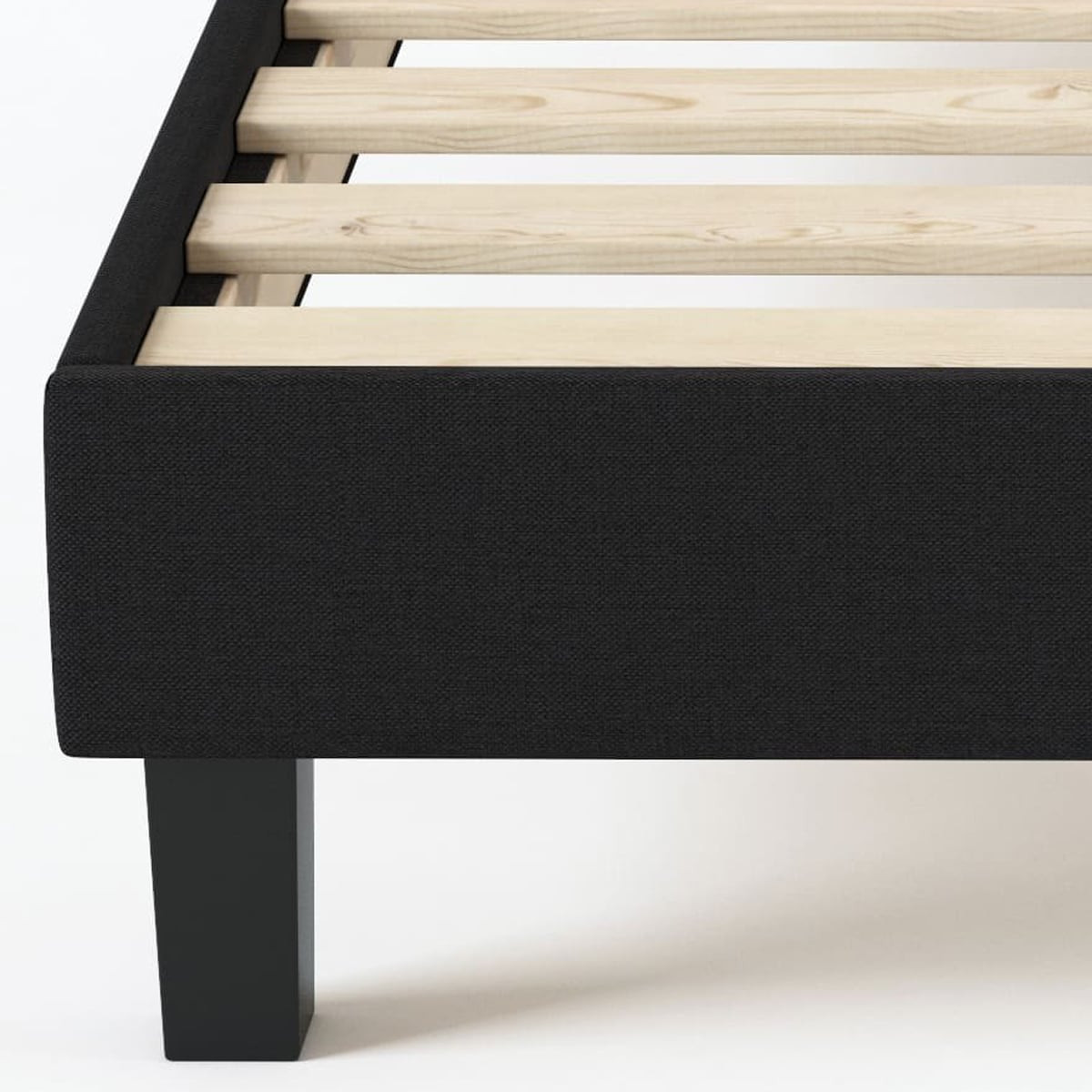 Lit adulte en tissu - AXEL noir, HOMIFAB