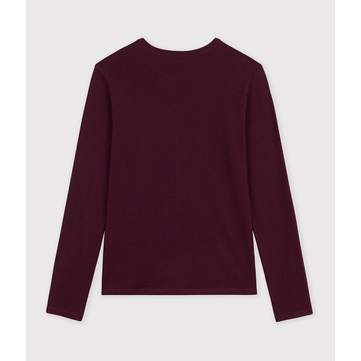 T-shirt col rond, manches longues marron, PETIT BATEAU