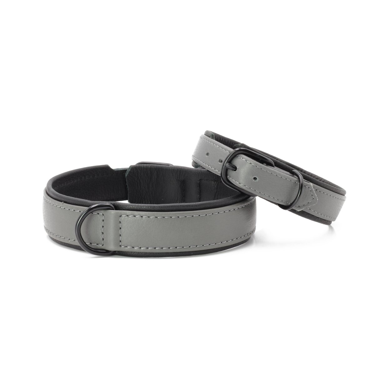 Collier chien en cuir AMICI gris, LABONI