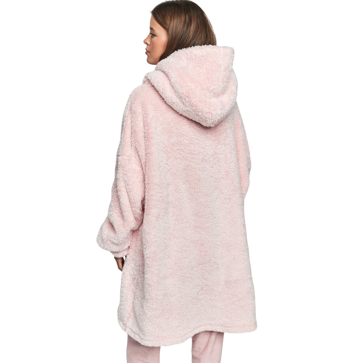 Ensemble sweatshirt poncho à capuche et coussin PC1 STYLE ADD rose, SELMARK