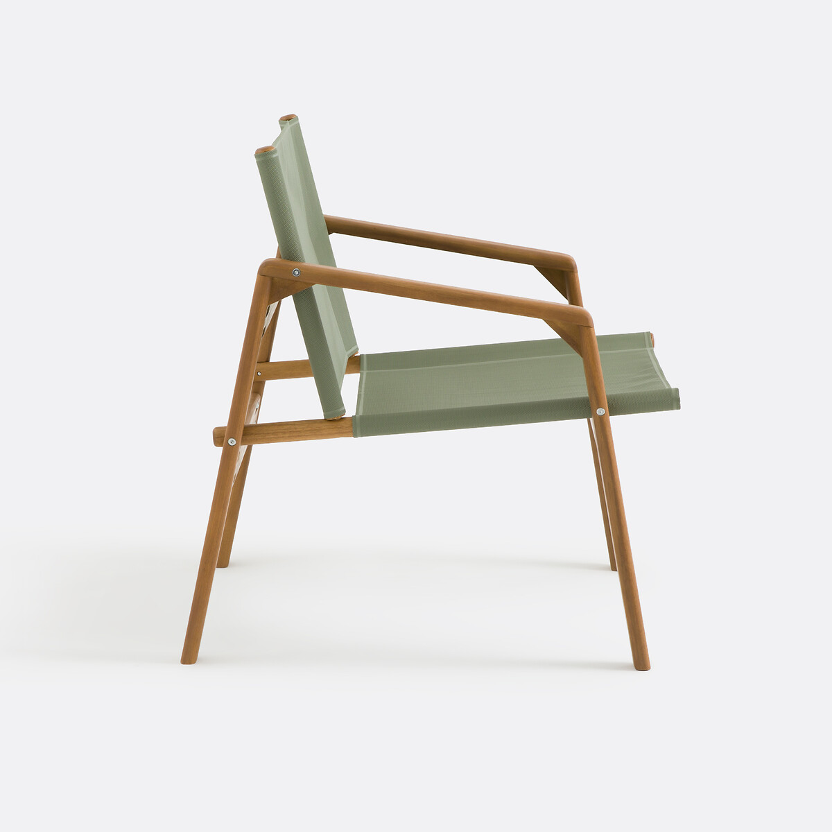 Salon de jardin bas, en acacia, 2 places, 2 fauteuils et 1 repose-pieds, LIVIE kaki, LA REDOUTE INTERIEURS