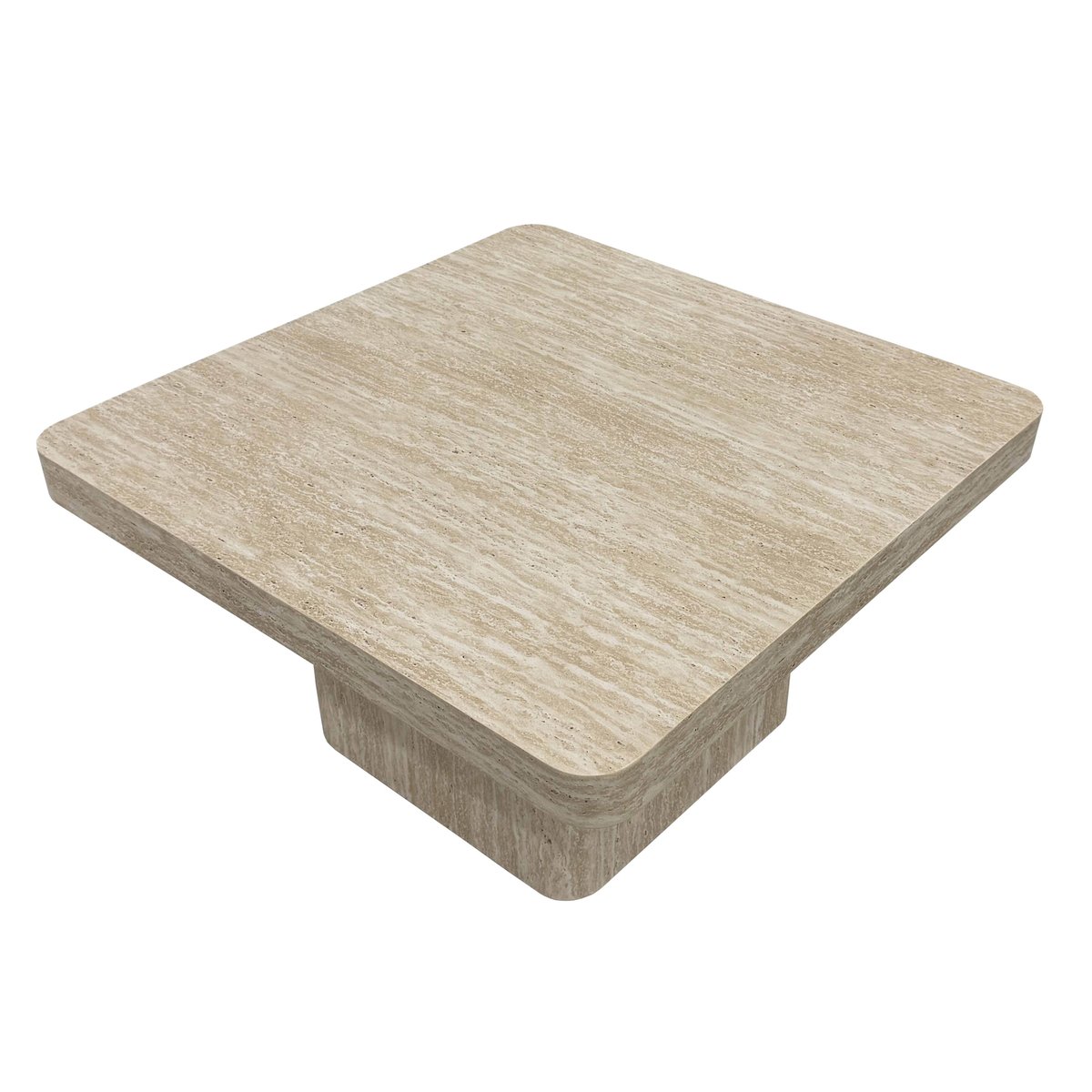 Table basse aspect naturel carrée 80 x 80 x 45 cm, PAULA bois, OVIALA