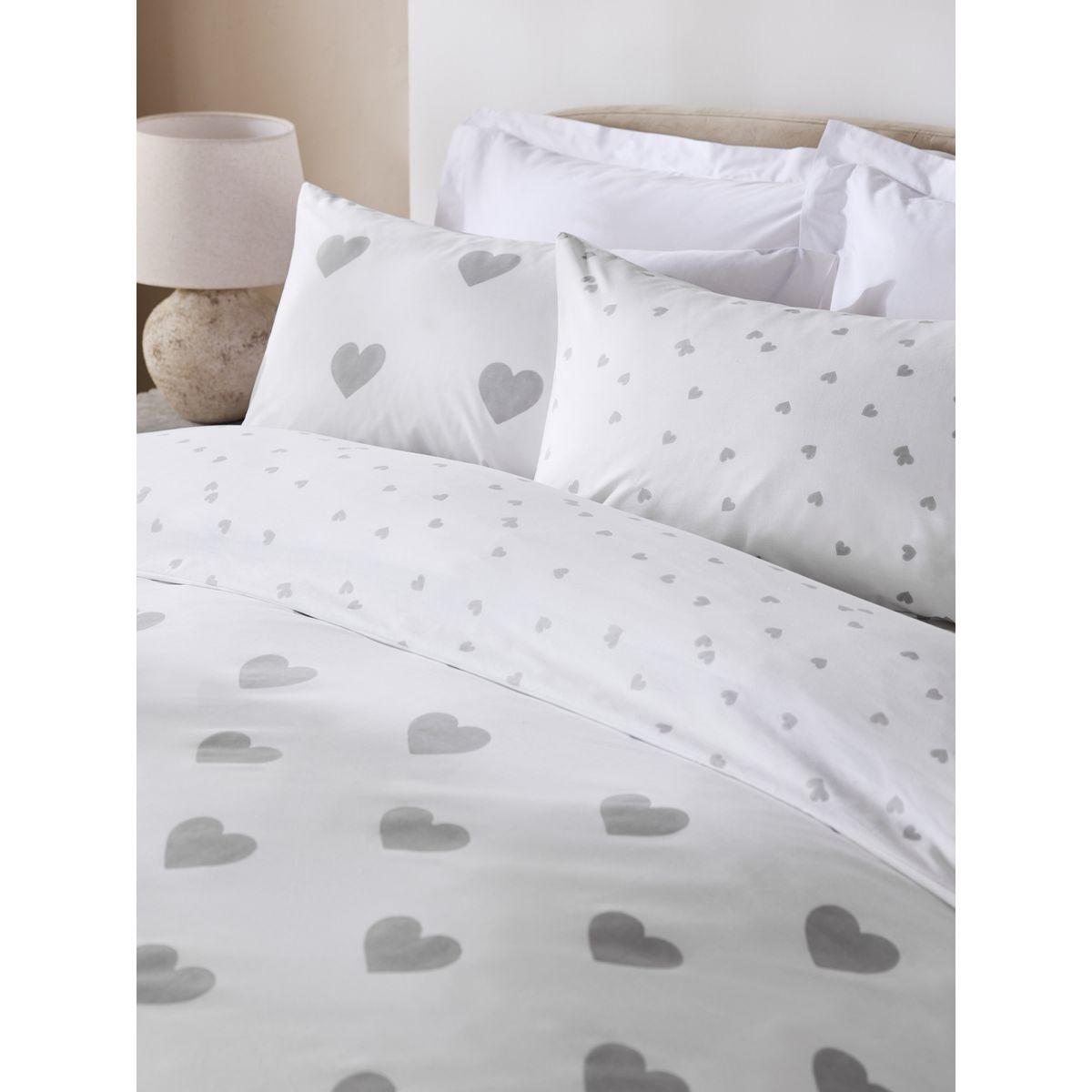 Housse de couette réversible blanc/gris, NEXT
