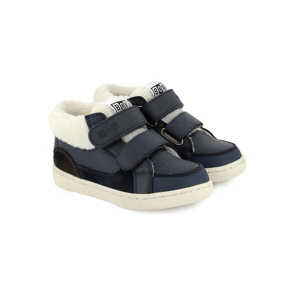 Basket à Scratch BT KIX HI FUR marine / marron, BONTON