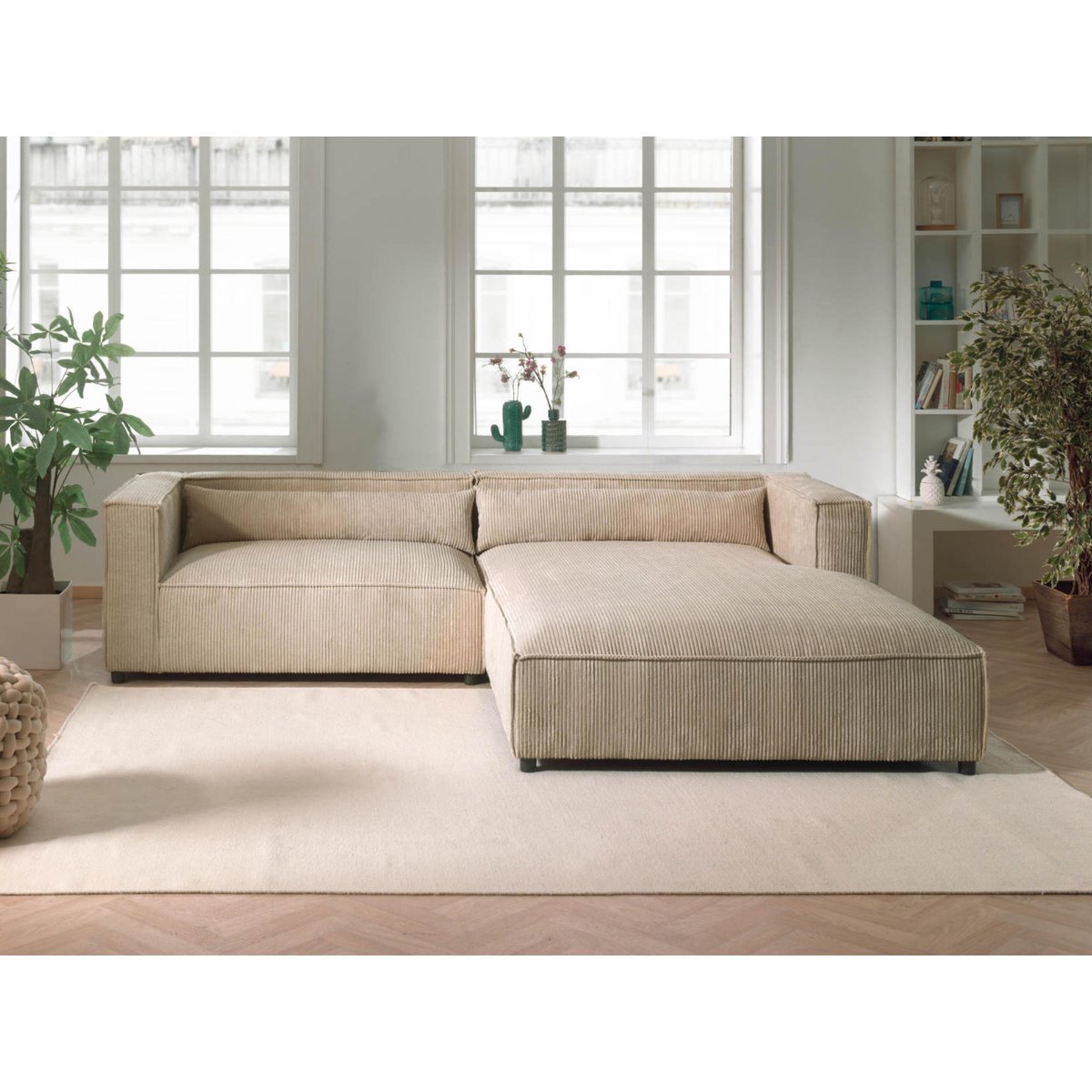 Canapé d'Angle droit 4 places - ELA beige, BEST MOBILIER