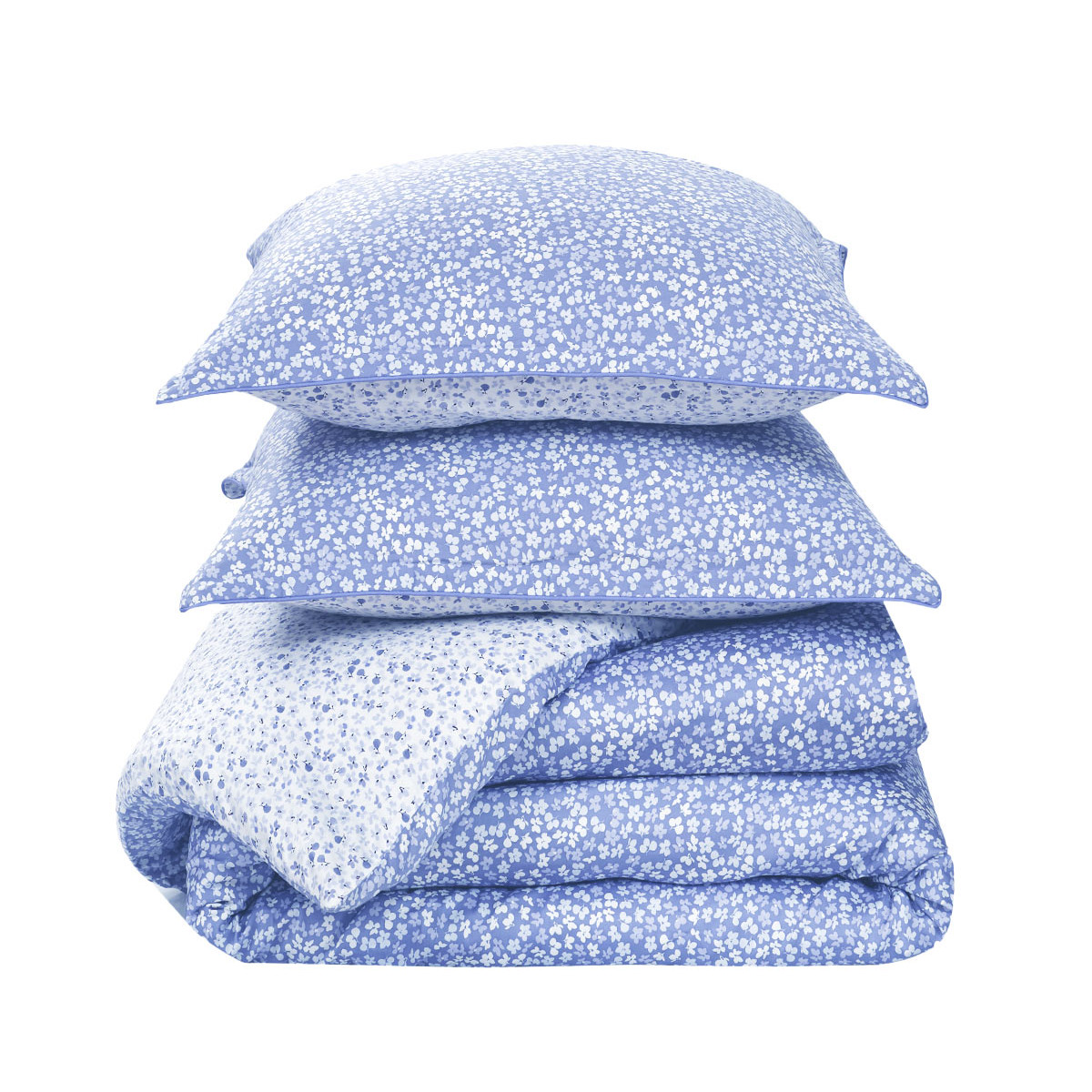 Housse de couette en satin de coton 120 fils IMPATIENCE cobalt, SENSEI MAISON