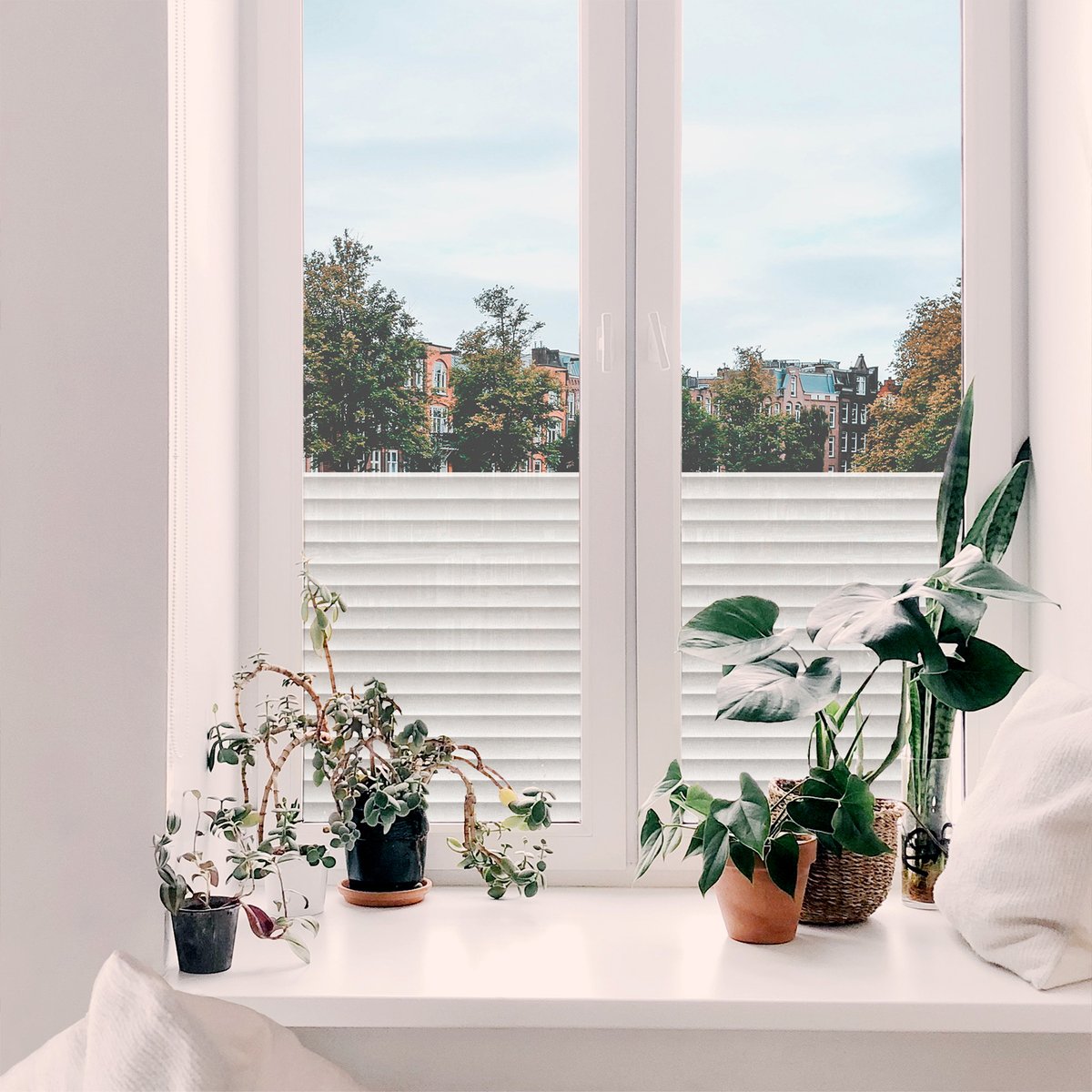 Adhésif décoratif pour vitres Lamelles de store blanc, ART FOR THE HOME