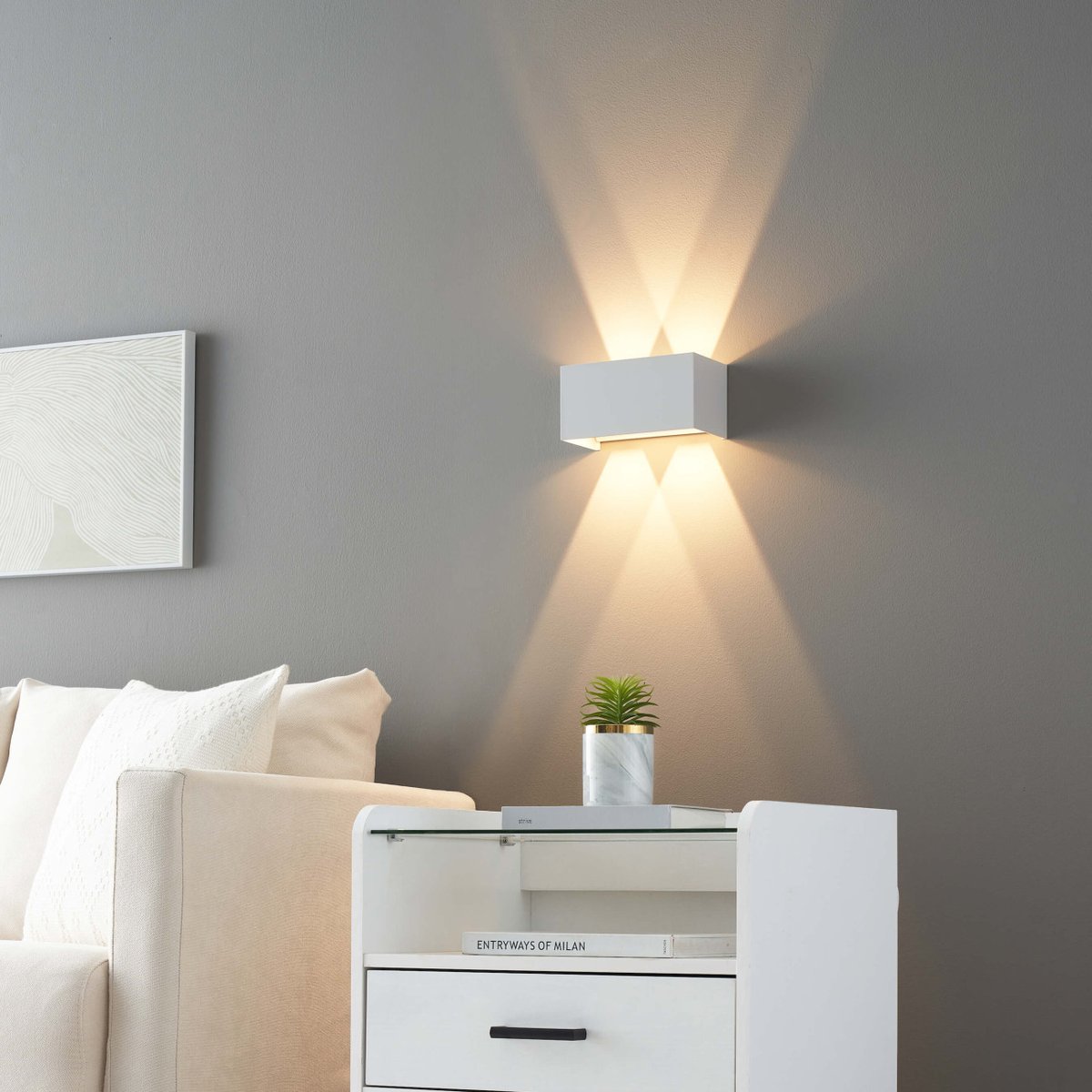 Applique à Double Faisceau Lumineux - CUBIC blanc, KOSILUM