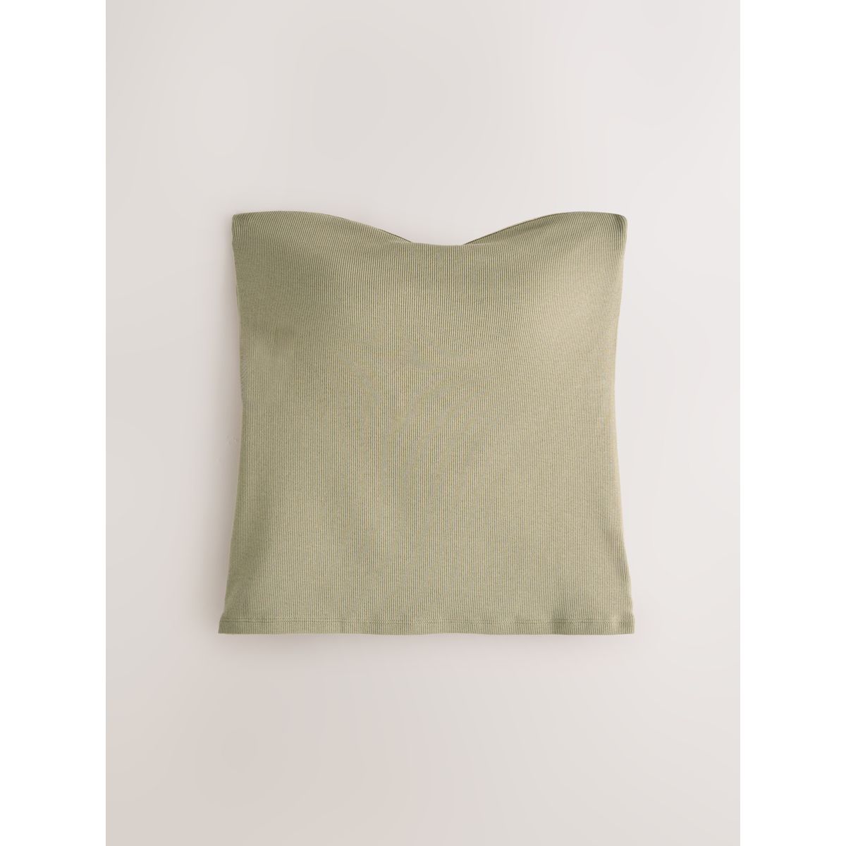 Top bandeau coton côtelé soutien intégré vert/jaune, NEXT