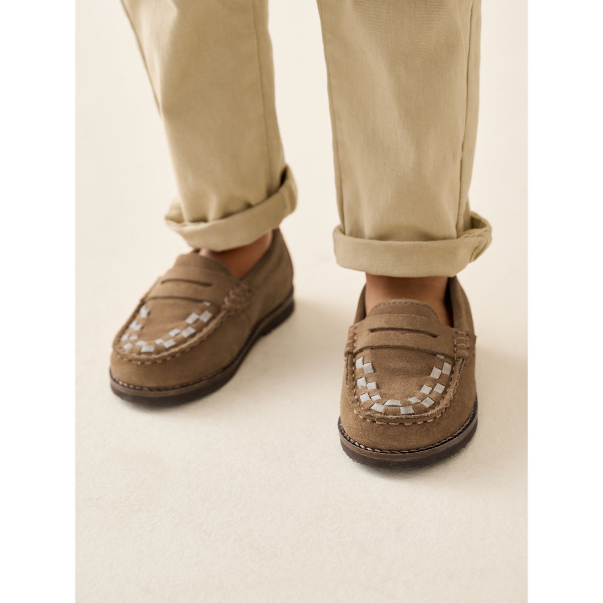 Mocassins en cuir marron fauve, NEXT