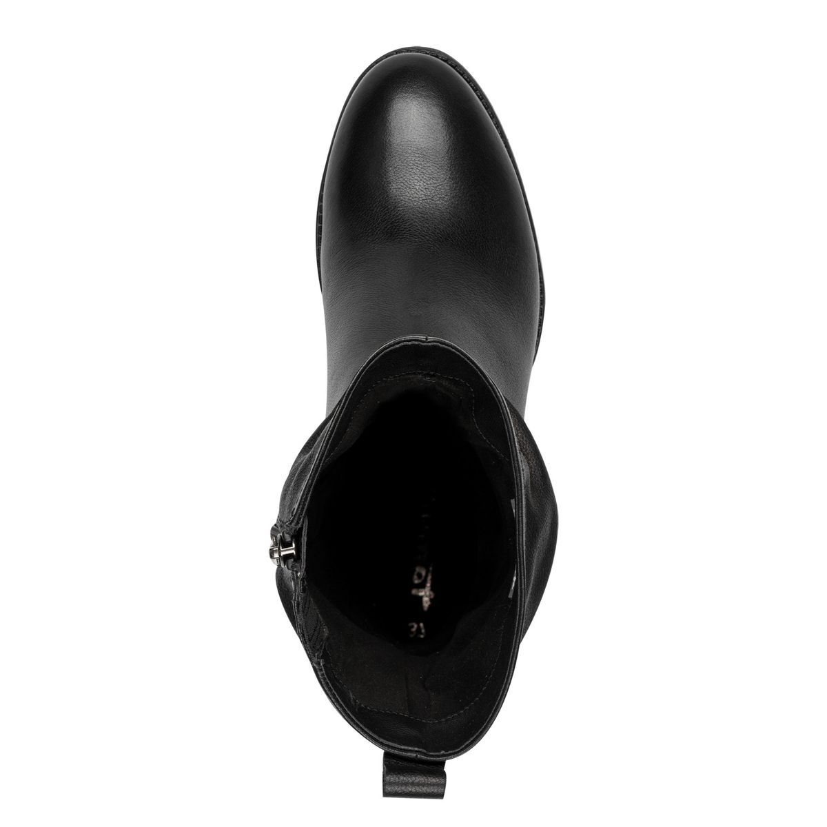 Bottine en cuir noir cuir, TAMARIS