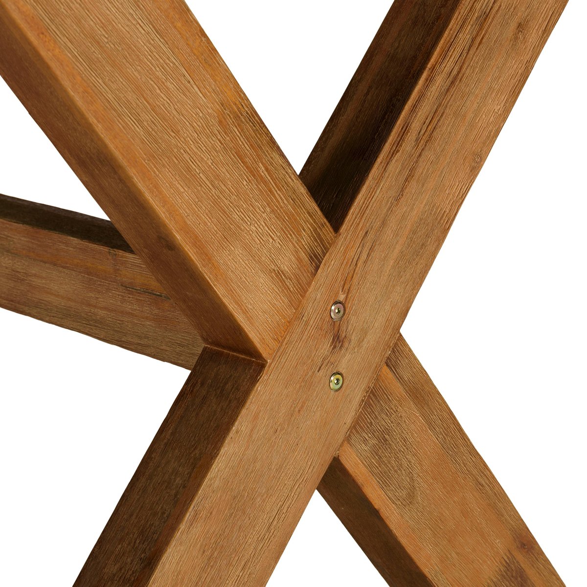 Ensemble table 200 cm et bancs effet béton marron pieds en bois d'acacia CALVI marron, PIER IMPORT