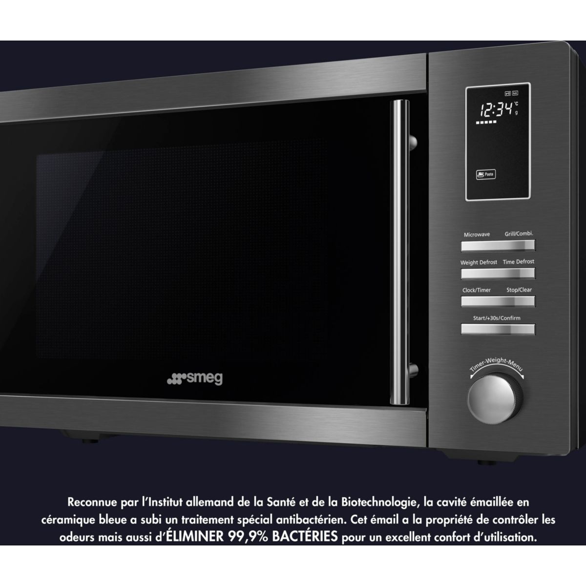 Micro ondes grill MOE25B couleur unique, SMEG