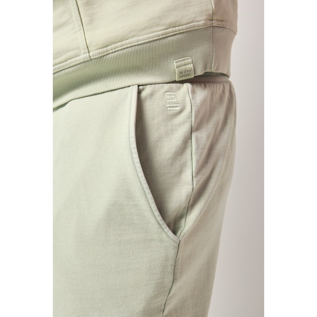 Bermuda cargo en molleton, taille élastique menthe légère, STHUGE