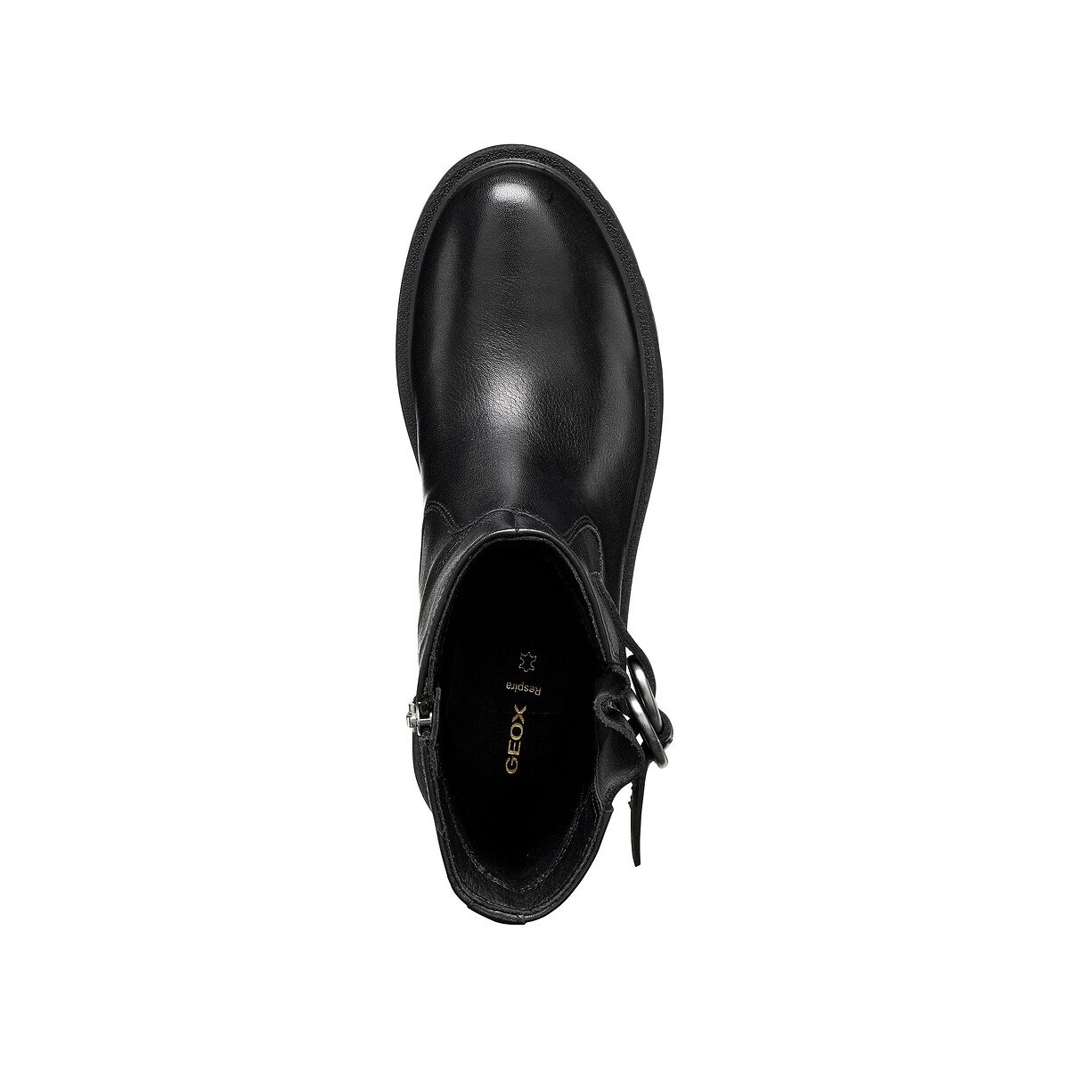 Botas de cano médio em pele, EIVETTE preto, GEOX