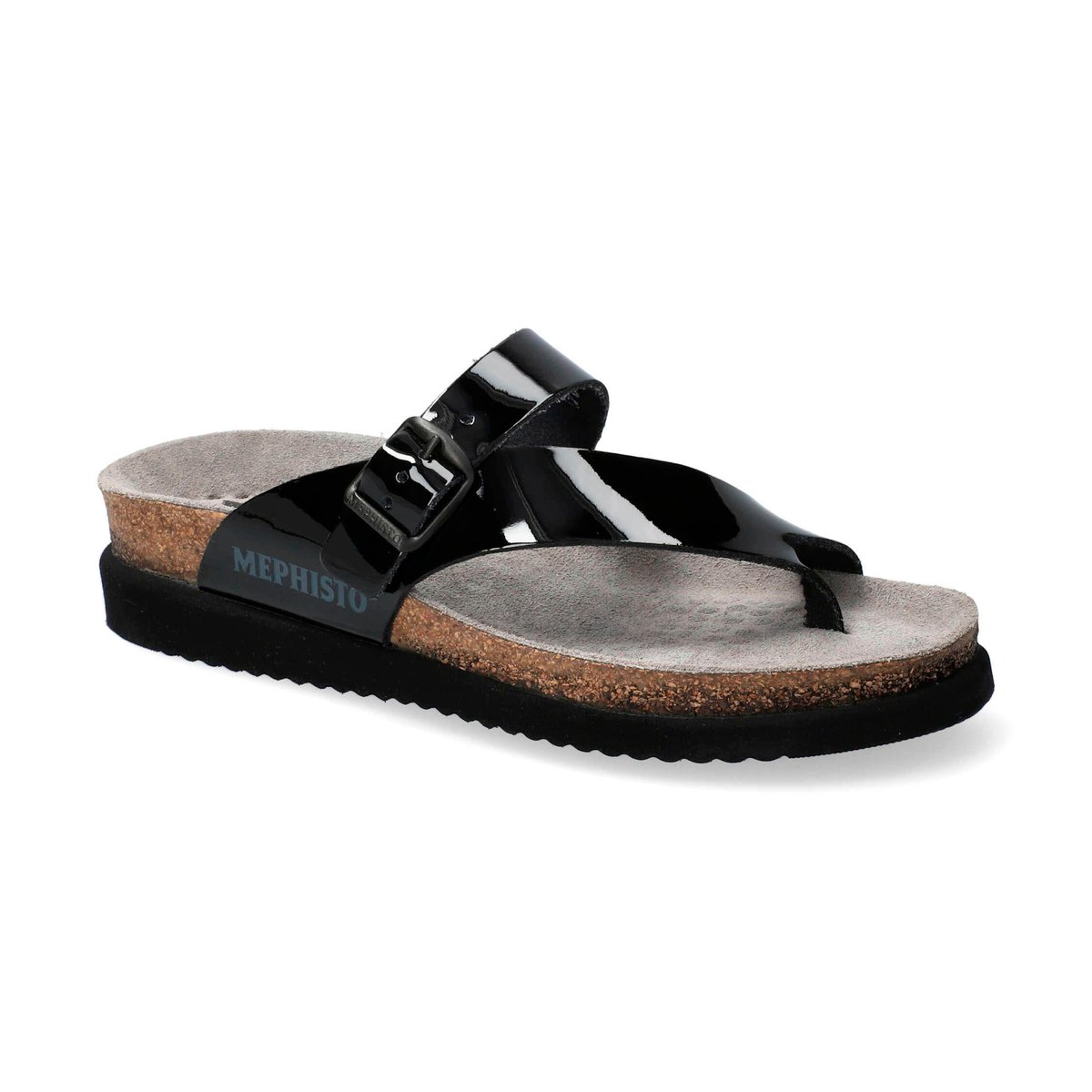 Sandales En Cuir De Veau, À Entredoigt, Helen noir verni, MEPHISTO