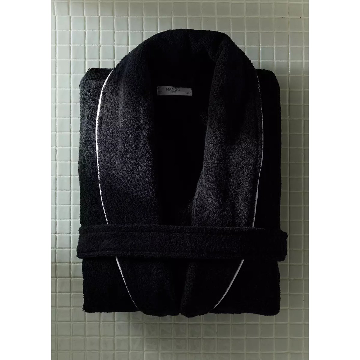 Peignoir 100 % coton noir, MANGO HOME