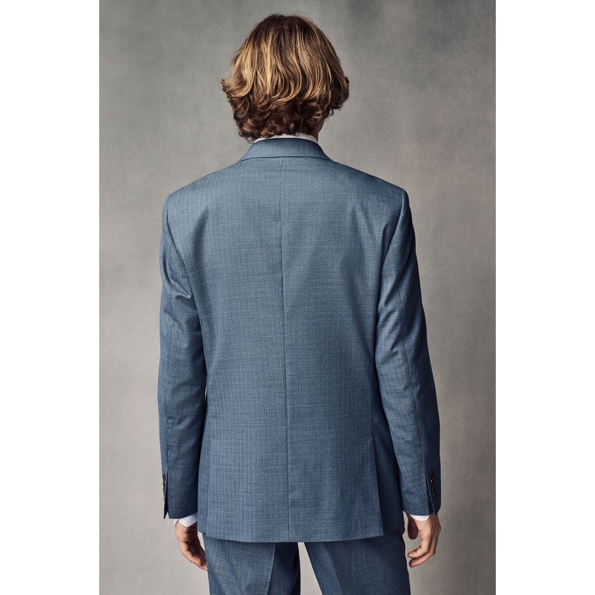 Veste de costume en laine texturée bleu, NEXT