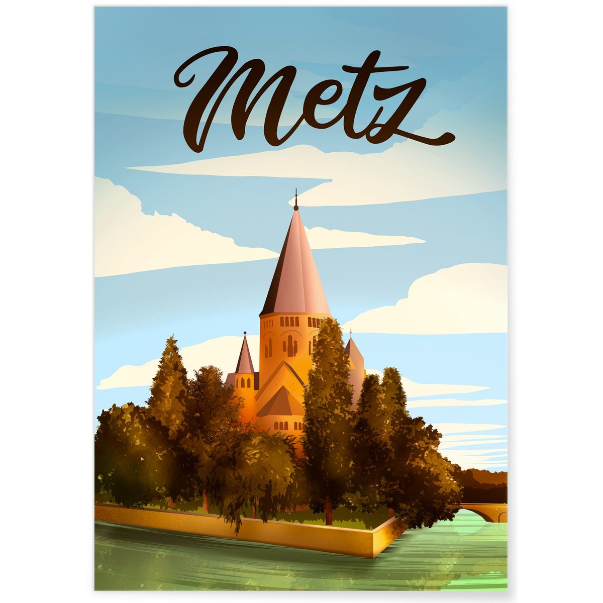 Affiche ville Metz blanc, L'AFFICHERIE